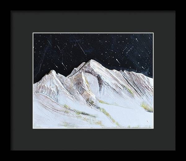 Gallatin Peak under the Stars - Framed Print