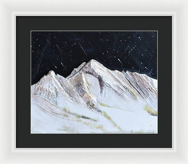 Gallatin Peak under the Stars - Framed Print