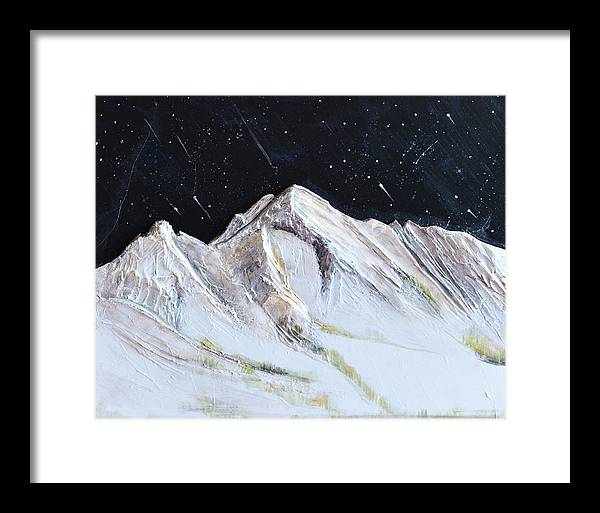 Gallatin Peak under the Stars - Framed Print