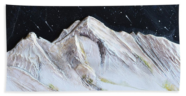 Gallatin Peak under the Stars - Beach Towel