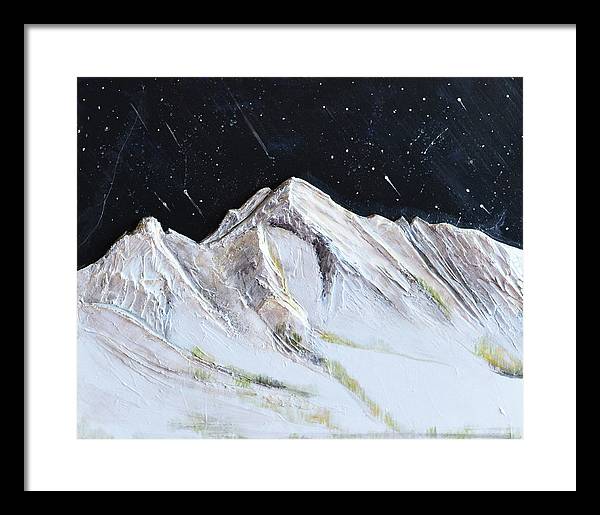 Gallatin Peak under the Stars - Framed Print