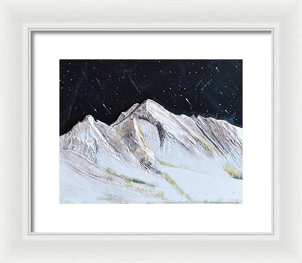 Gallatin Peak under the Stars - Framed Print