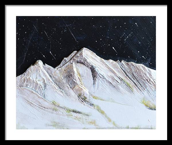 Gallatin Peak under the Stars - Framed Print