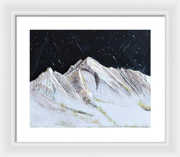 Gallatin Peak under the Stars - Framed Print