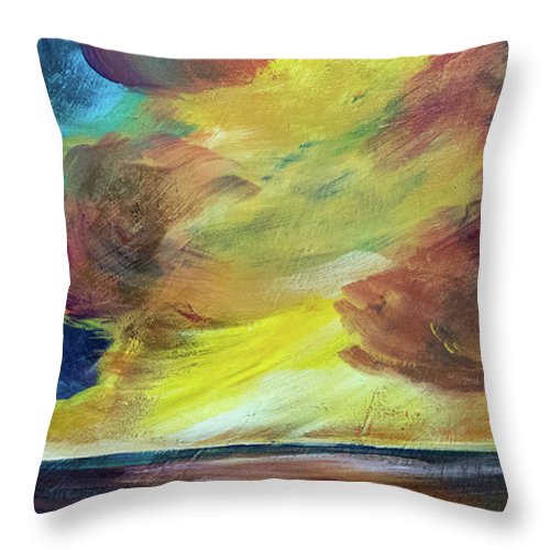 Montana Lake Storm - Throw Pillow