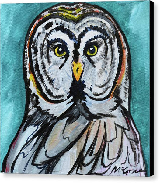Rosebud Owl - Canvas Print