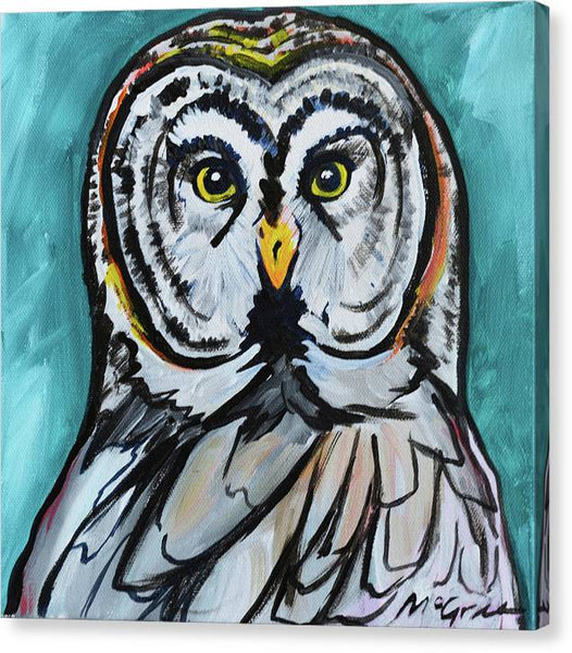 Rosebud Owl - Canvas Print