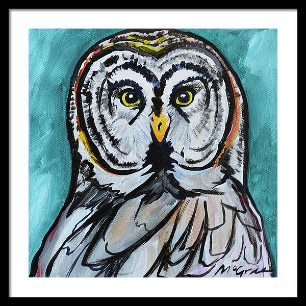 Rosebud Owl - Framed Print