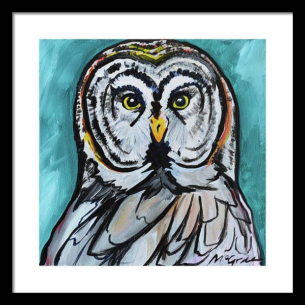 Rosebud Owl - Framed Print