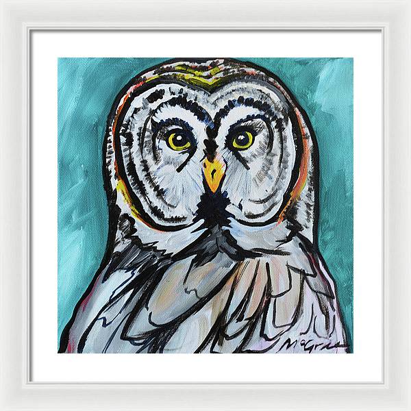 Rosebud Owl - Framed Print