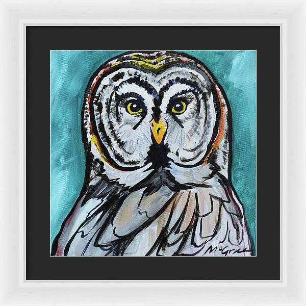 Rosebud Owl - Framed Print
