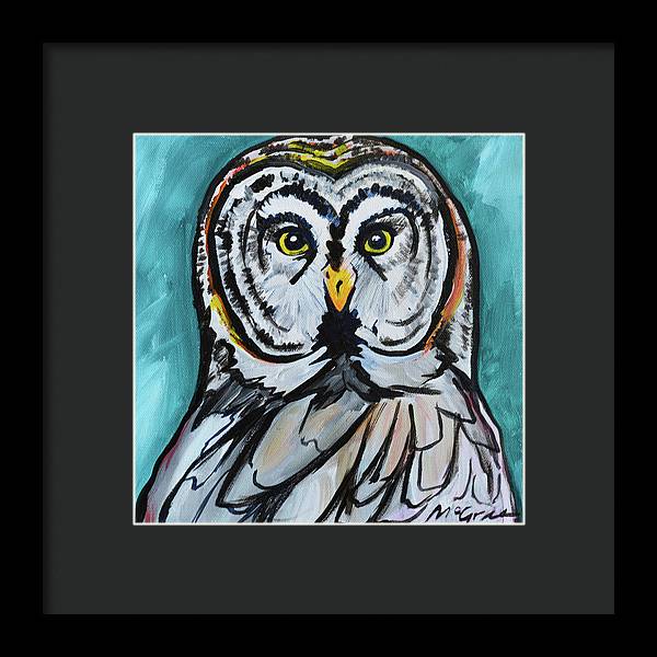 Rosebud Owl - Framed Print