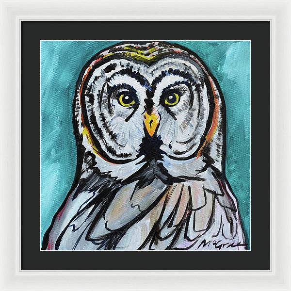 Rosebud Owl - Framed Print