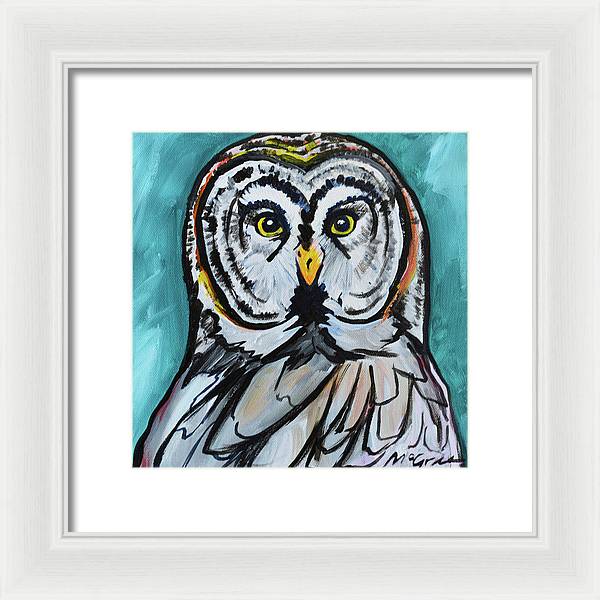 Rosebud Owl - Framed Print