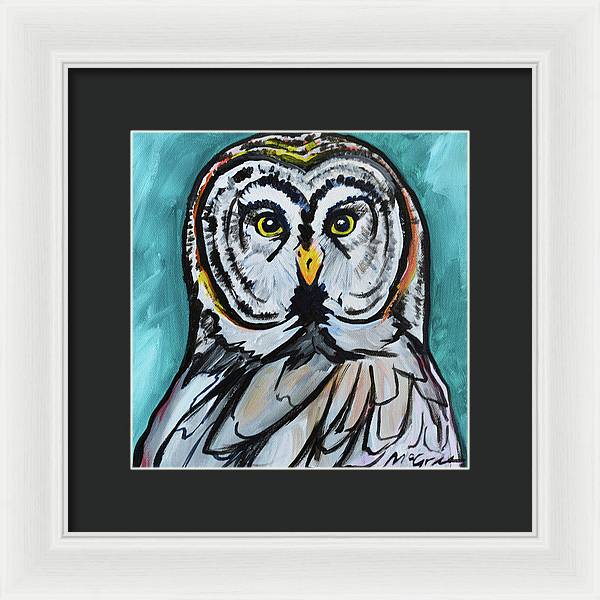Rosebud Owl - Framed Print
