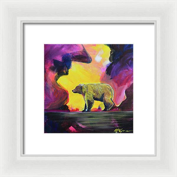 Rosebud Poppa Bear - Framed Print