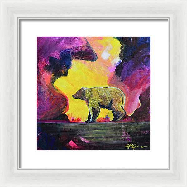 Rosebud Poppa Bear - Framed Print