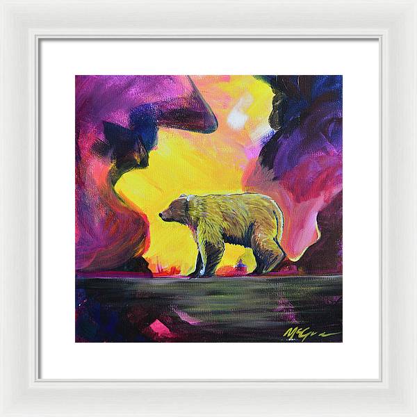 Rosebud Poppa Bear - Framed Print