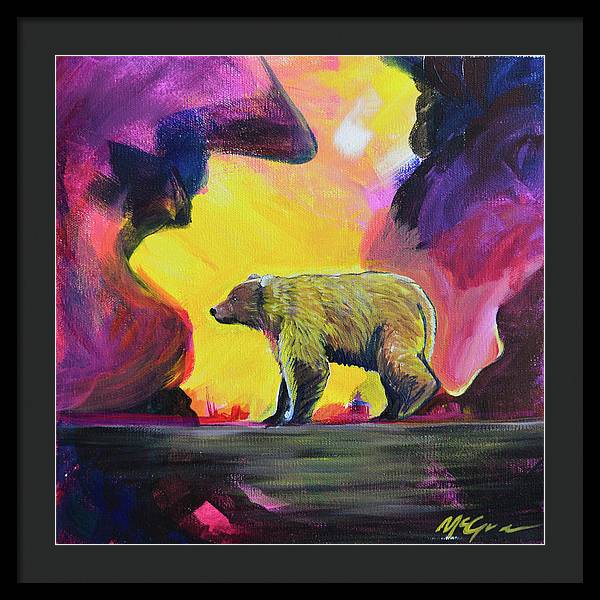 Rosebud Poppa Bear - Framed Print