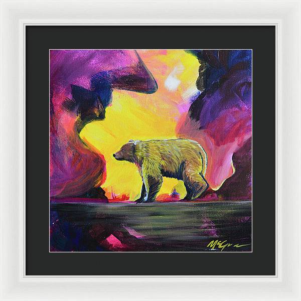 Rosebud Poppa Bear - Framed Print