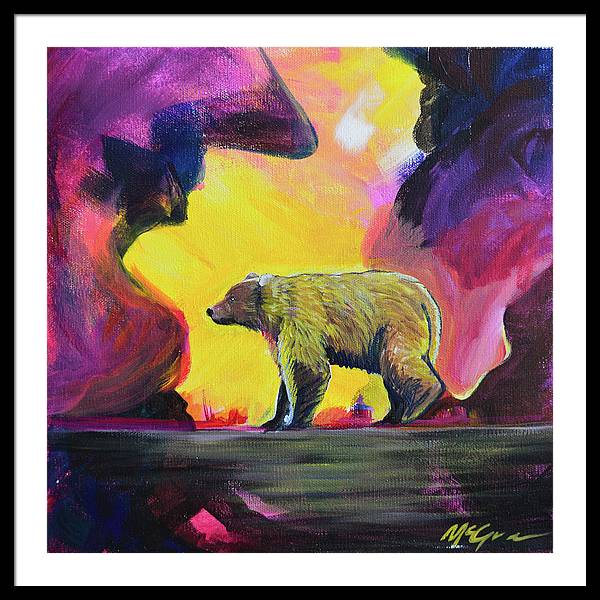 Rosebud Poppa Bear - Framed Print