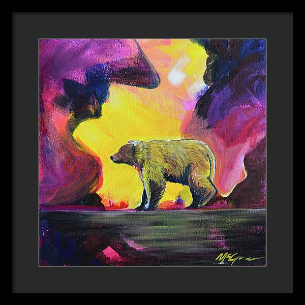 Rosebud Poppa Bear - Framed Print