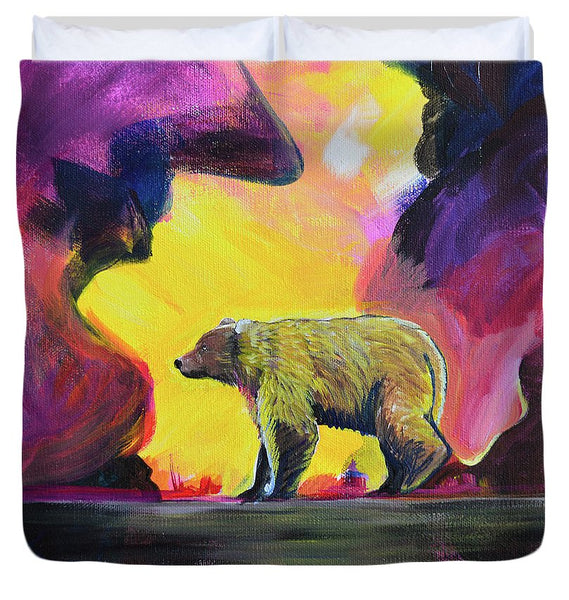 Rosebud Poppa Bear - Duvet Cover
