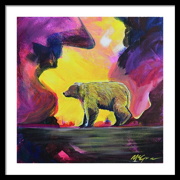 Rosebud Poppa Bear - Framed Print