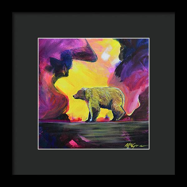 Rosebud Poppa Bear - Framed Print