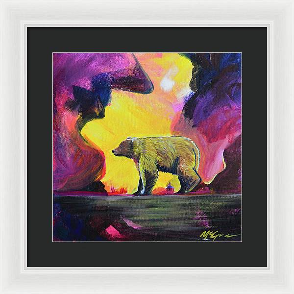 Rosebud Poppa Bear - Framed Print