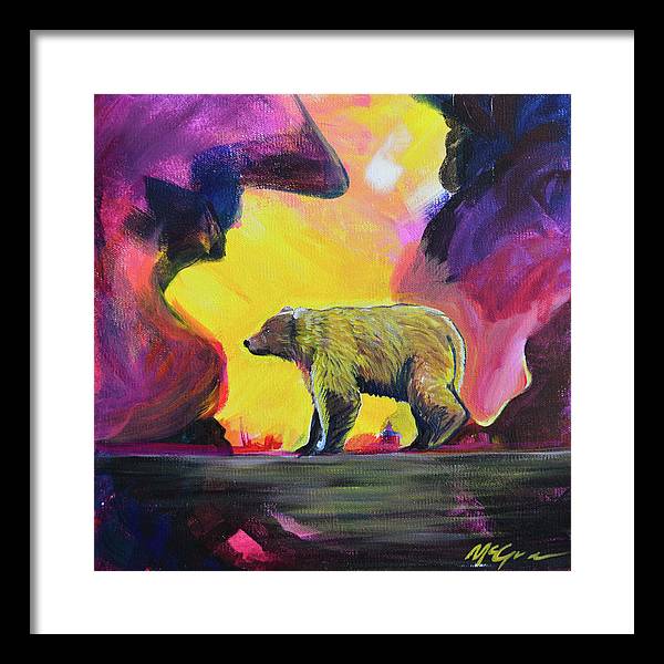 Rosebud Poppa Bear - Framed Print