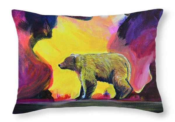Rosebud Poppa Bear - Throw Pillow
