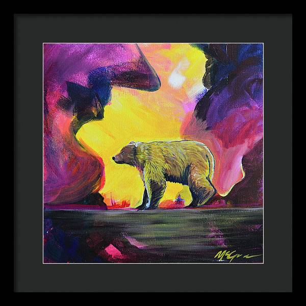 Rosebud Poppa Bear - Framed Print