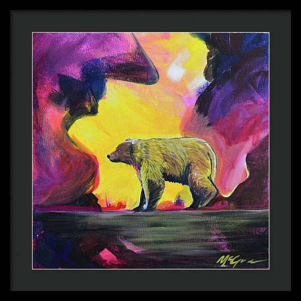 Rosebud Poppa Bear - Framed Print