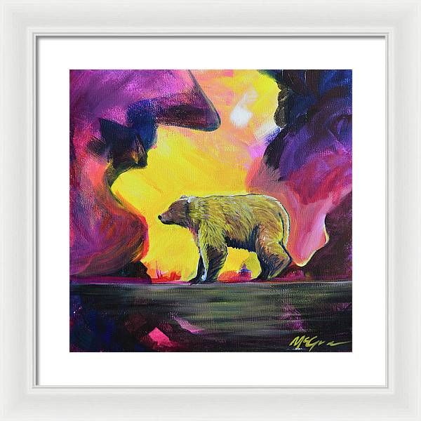 Rosebud Poppa Bear - Framed Print