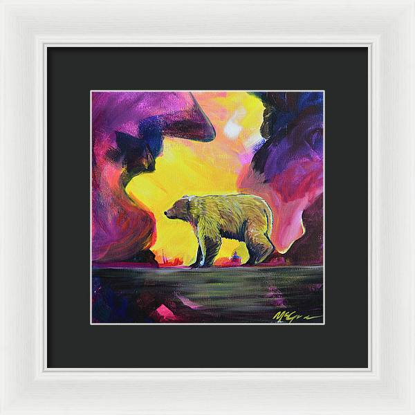 Rosebud Poppa Bear - Framed Print