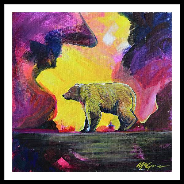Rosebud Poppa Bear - Framed Print
