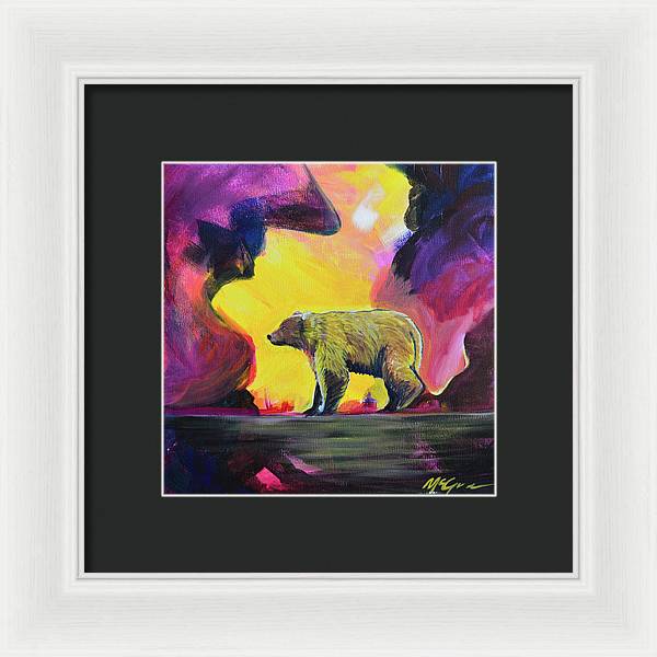 Rosebud Poppa Bear - Framed Print