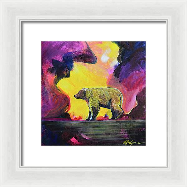 Rosebud Poppa Bear - Framed Print