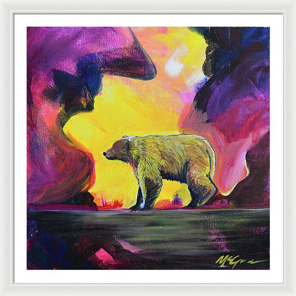 Rosebud Poppa Bear - Framed Print