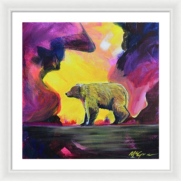Rosebud Poppa Bear - Framed Print