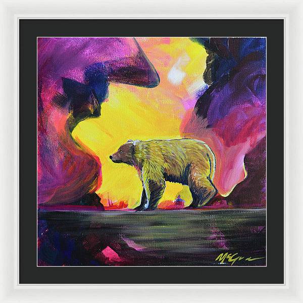 Rosebud Poppa Bear - Framed Print