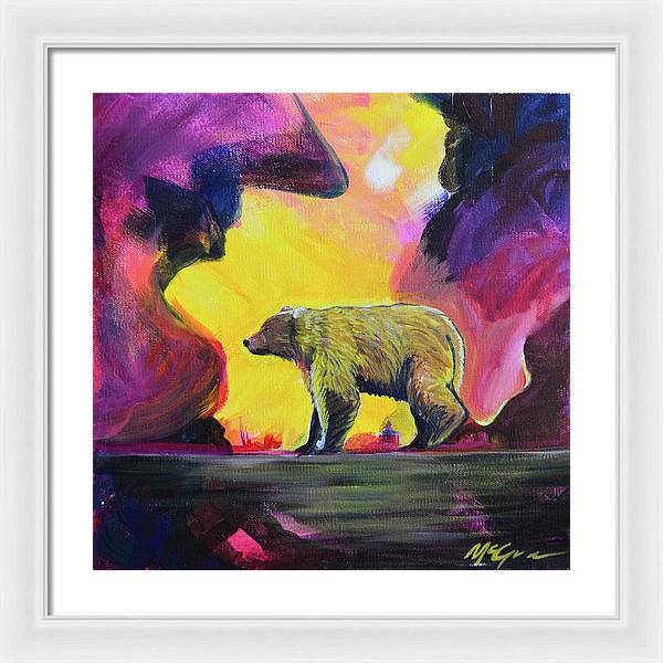 Rosebud Poppa Bear - Framed Print