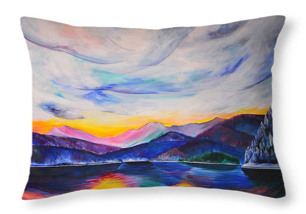 Winter at the Lake - Throw Pillow