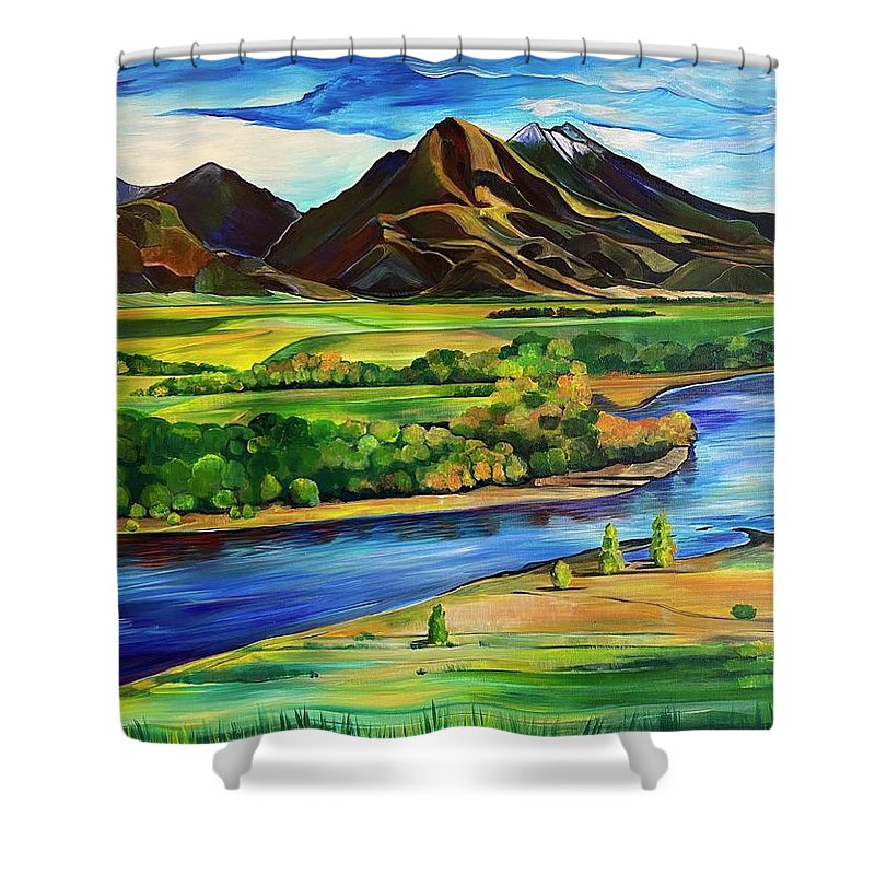 Yellowstone River Shower Curtain Allison McGree Fine Art