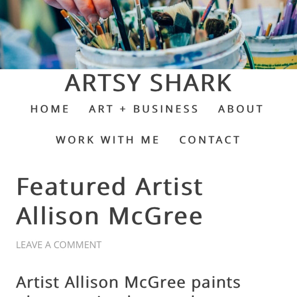 Artsy Shark Featured Artist Article and new work this week.