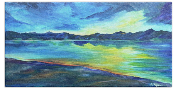 Mountain Lake Sunset - Bath Towel