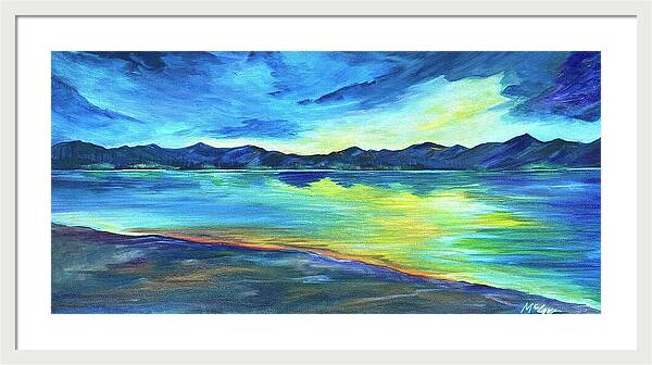 Mountain Lake Sunset - Framed Print