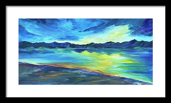Mountain Lake Sunset - Framed Print