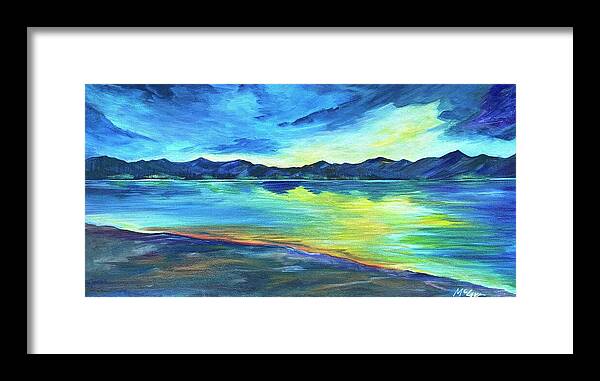 Mountain Lake Sunset - Framed Print
